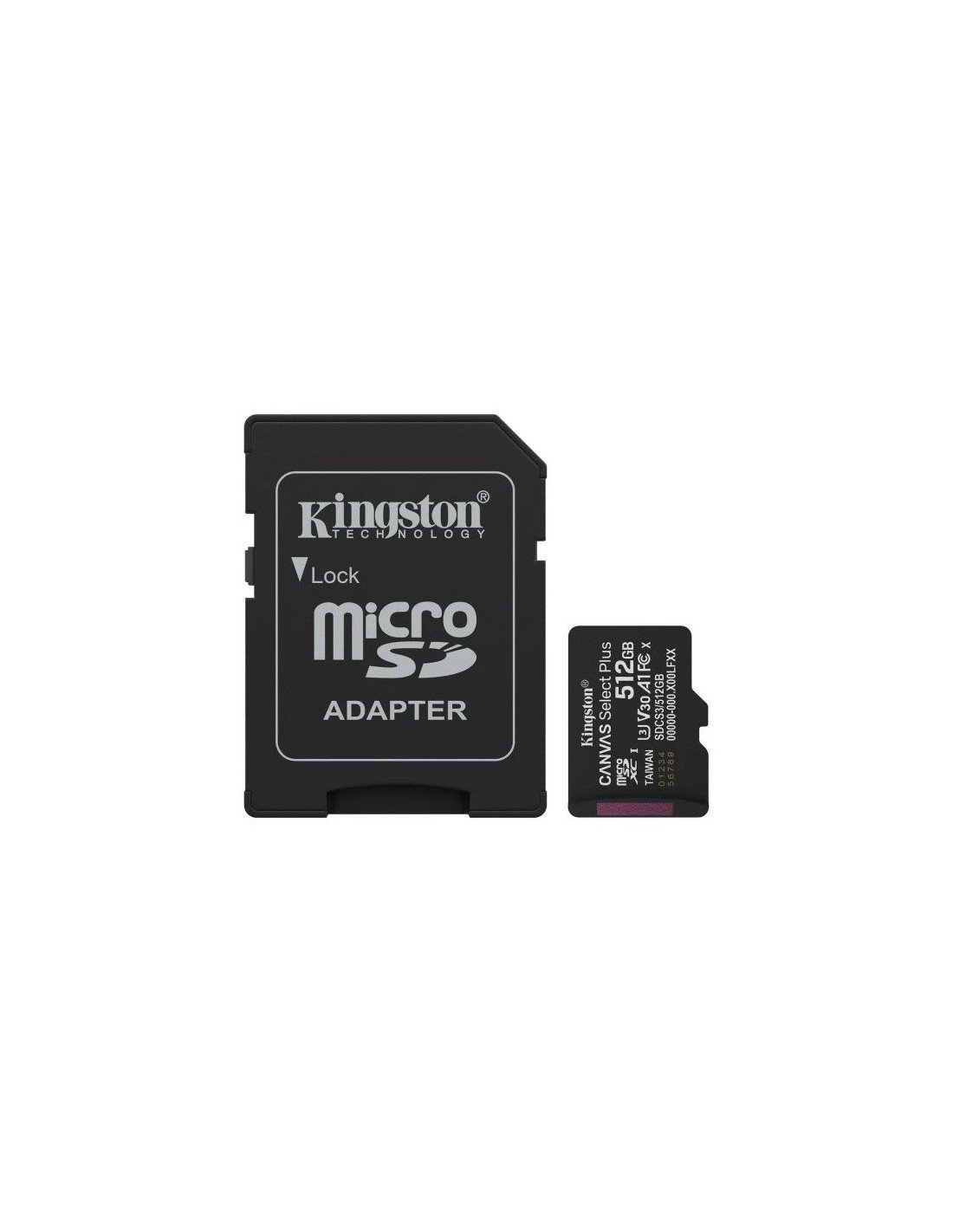 MEMORIA MICRO SD 512GB KINGSTON CANVAS SELECT PLUS XC C10 150MB/S + ADAPTADOR SD