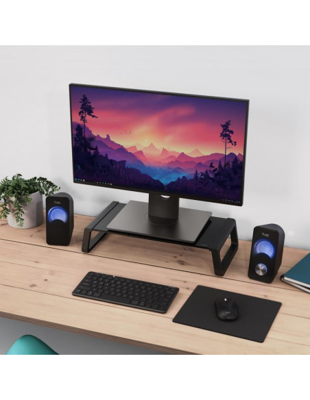 SOPORTE SOBREMESA TRUST MONTA TV/MONITOR CRISTAL ERGONOMIC BLACK