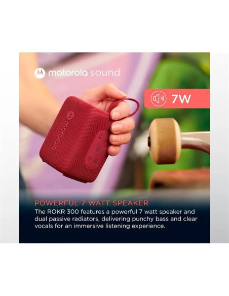 ALTAVOZ MOTOROLA ROKR 300 WIRELESS BLUETOOTH 5.3 IP67 RED
