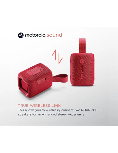 ALTAVOZ MOTOROLA ROKR 300 WIRELESS BLUETOOTH 5.3 IP67 RED