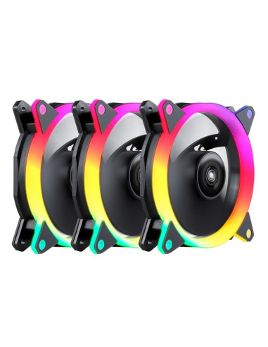 PACK 3 VENTILADORES 12CM UNYKACH CANDY 30 ARGB + CONTROLADORA