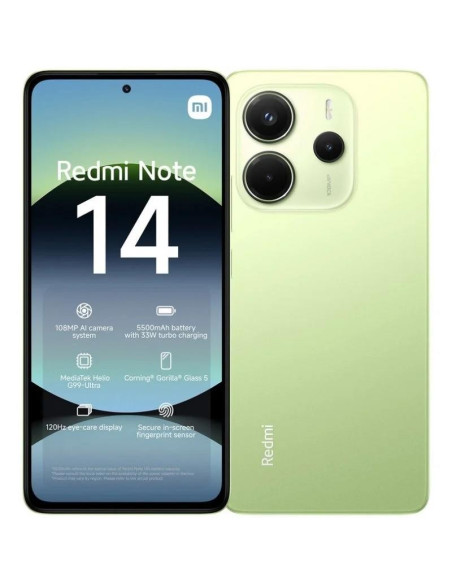 SMARTPHONE XIAOMI REDMI NOTE 14 6.67 6GB/128GB/108MP/NFC/4G GREEN