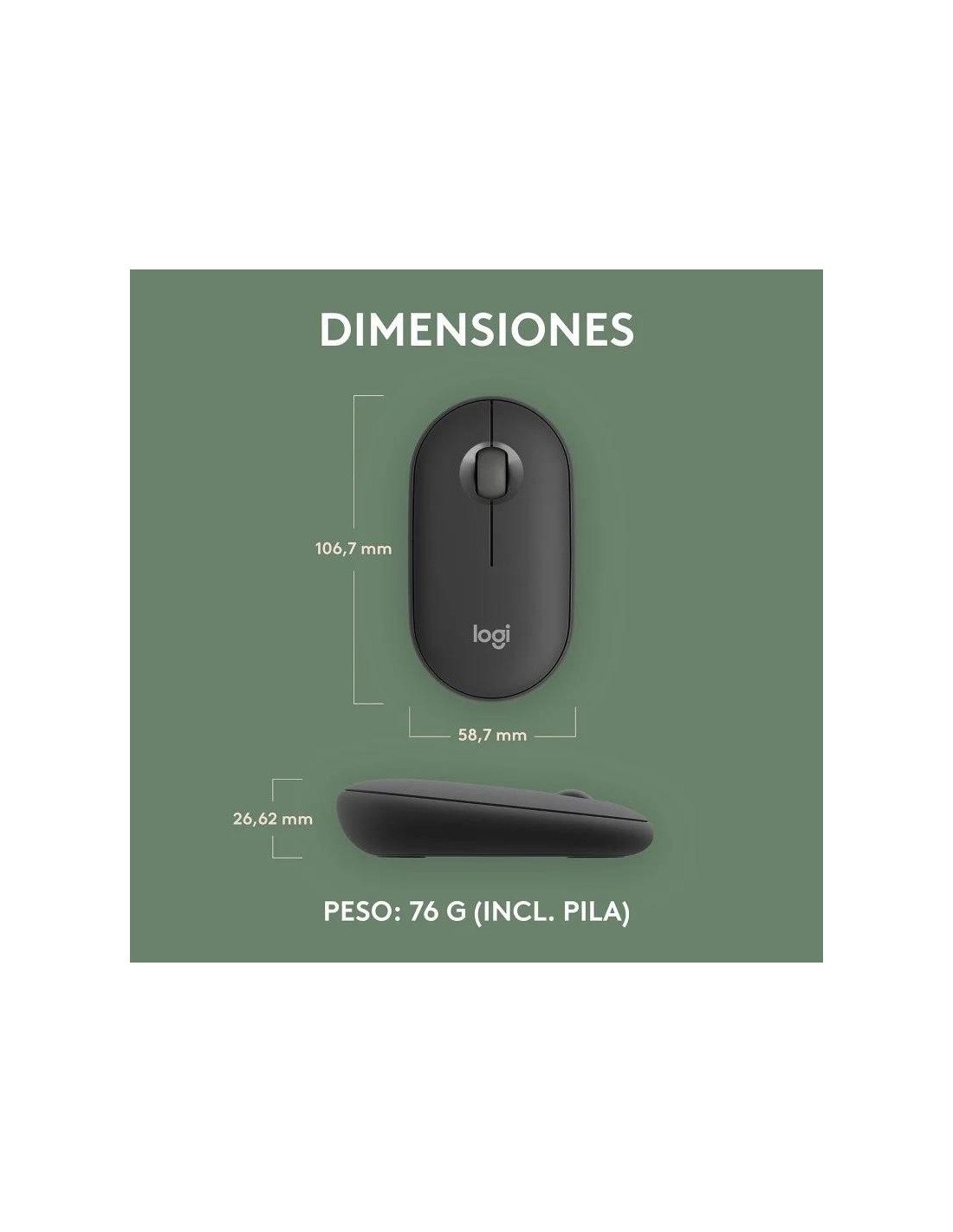 RATON LOGITECH PEBBLE 2 M350S WIRELESS BLACK