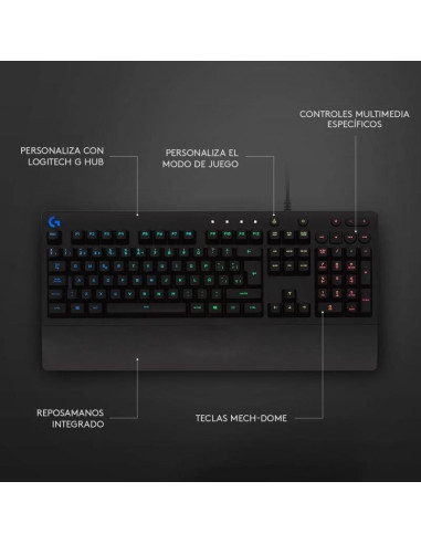 TECLADO GAMING LOGITECH G213 USB RGB BLACK