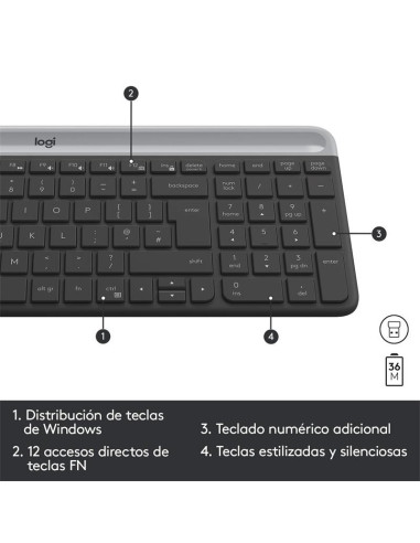 TECLADO + RATON LOGITECH MK470 SLIM WIRELESS SILENT