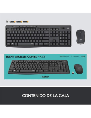 TECLADO + RATON LOGITECH MK295 WIRELESS SILENT GRAFITO