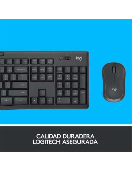 TECLADO + RATON LOGITECH MK295 WIRELESS SILENT GRAFITO