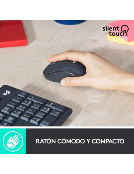 TECLADO + RATON LOGITECH MK295 WIRELESS SILENT GRAFITO