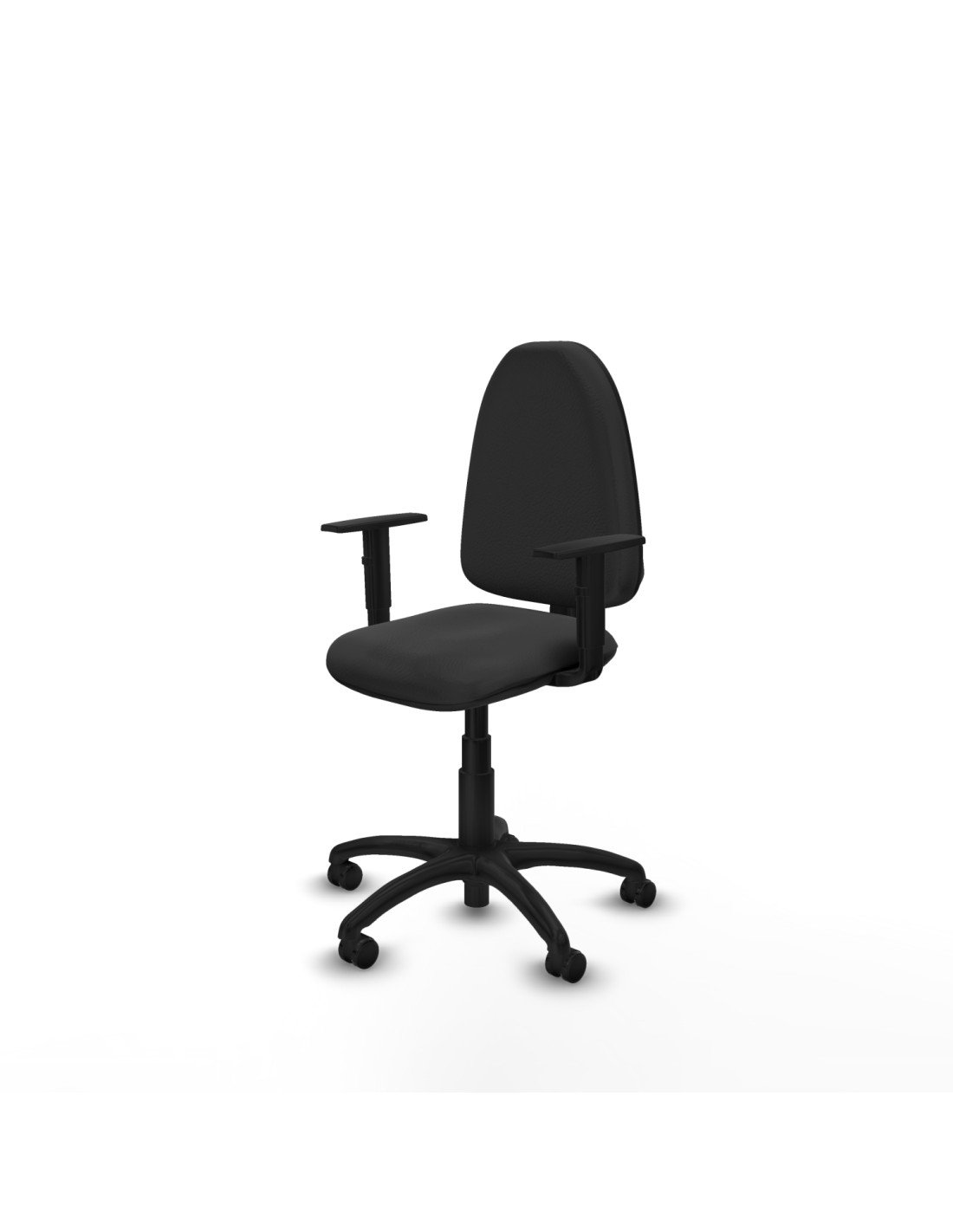 Piqueras y Crespo A?na CP similpiel gris oscuro brazos 1D base poliamida ruedas engomadas 50mm