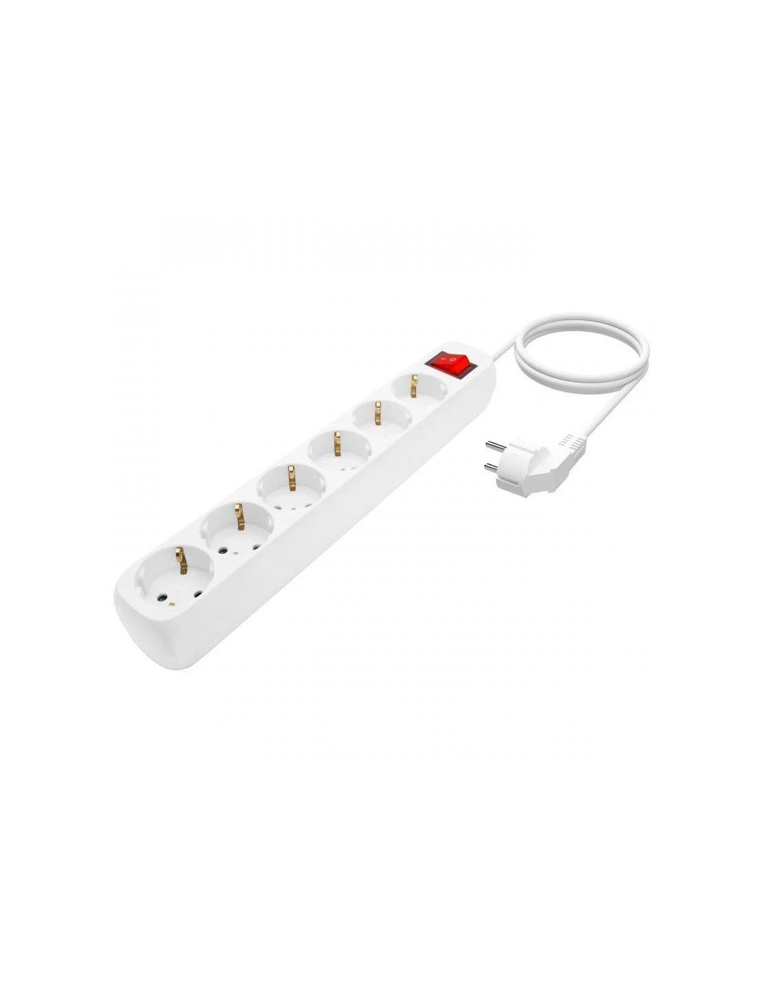 REGLETA AISENS 6 SCHUKOS PROTECCION INTERRUPTOR 1,4M WHITE