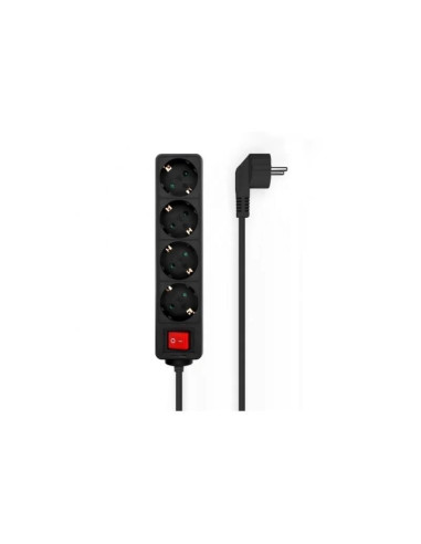 REGLETA AISENS 4 SCHUKOS PROTECCION INTERRUPTOR 1,4M BLACK