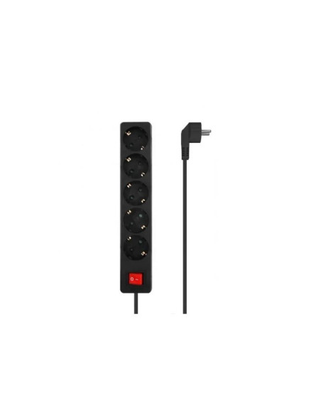 REGLETA AISENS 5 SCHUKOS PROTECCION INTERRUPTOR 1,4M BLACK