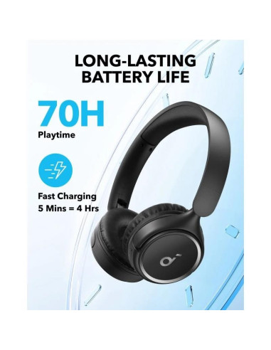 AURICULARES ANKER SOUNDCORE H30I WIRELESS BLUETOOTH USB-C BLACK