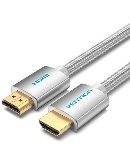 CABLE HDMI 2.0 4K VENTION HDMI/M - HDMI/M TRENZADO 2M SILVER
