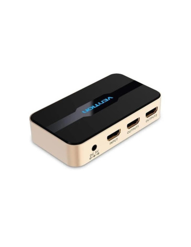 DUPLICADOR VENTION 2XHDMI HEMBRA - HDMI MACHO GOLD/BLACK