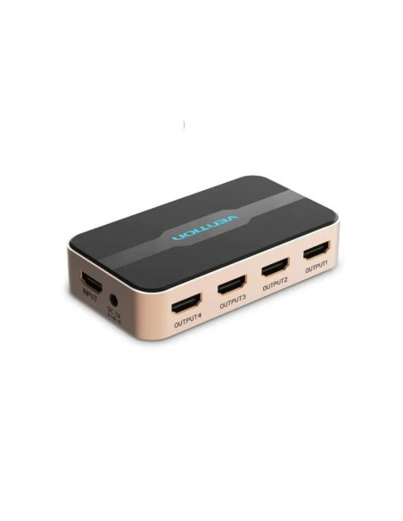 DUPLICADOR VENTION 5XHDMI HEMBRA - HDMI MACHO GOLD/BLACK