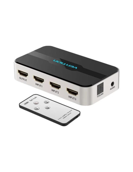 DUPLICADOR VENTION 3XHDMI HEMBRA - HDMI MACHO X1 AUDIO SILVER/BLACK