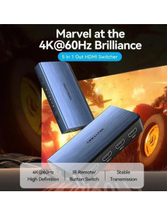 SWITCH CONMUTADOR VENTION HDMI 2.0 4K HDMI/H - 4XHDMI/H BLUE 2