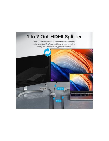 SWITCH/SPLITTER VENTION HDMI 2.1/H - X2HDMI/H USB-C/H BIDIRECCIONAL 8K