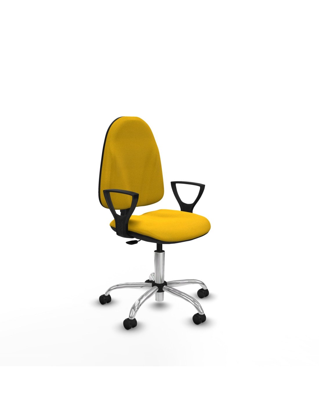 Piqueras y Crespo Algarra CP bali amarillo brazos fijos base cromada ruedas engomadas 50mm