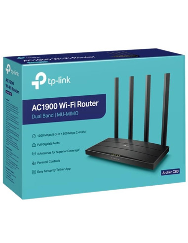 WIRELESS N ROUTER TP-LINK ARCHER C80 DUAL BAND AC1900