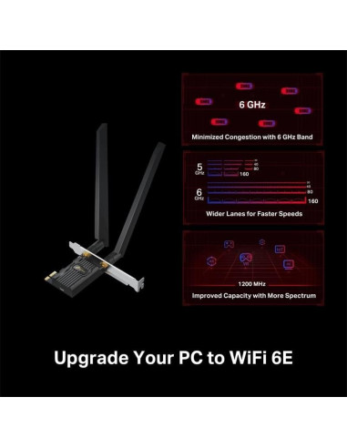 WIRELESS ADAPTADOR PCIE TP-LINK ARCHER TXE72E WIFI 6E AXE5400