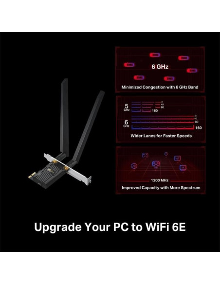 WIRELESS ADAPTADOR PCIE TP-LINK ARCHER TXE72E WIFI 6E AXE5400