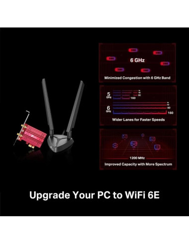 WIRELESS ADAPTADOR PCIE TP-LINK ARCHER TXE75E WIFI 6E AXE5400