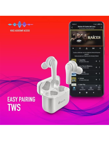 AURICULARES NGS ARTICA BLOOM EARPHONES BLUETOOTH WIRELESS WHITE