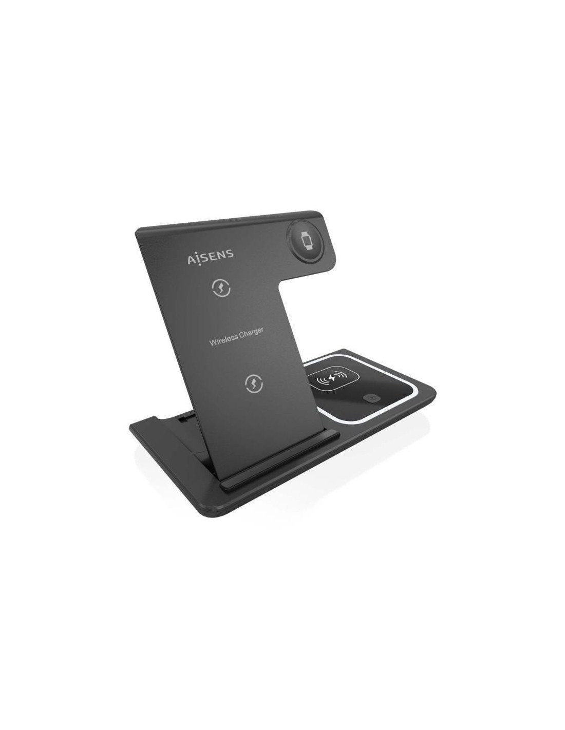 BASE CARGADOR AISENS SMARTPHONE/APPLE WATCH/AURICULARES WIRELESS BLACK