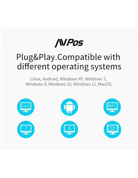 LECTOR AVPOS CODIGOS 1D +2D + QR BP760 OMNIDIRECCIONAL SOBREMESA USB