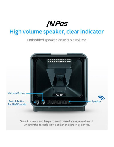 LECTOR AVPOS CODIGOS 1D +2D + QR BP760 OMNIDIRECCIONAL SOBREMESA USB