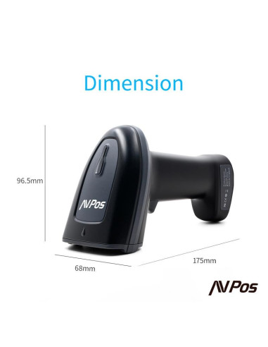 LECTOR AVPOS CODIGOS 1D + 2D +QR BT230 WIRELESS 2.4 + BLUETOOTH + USB