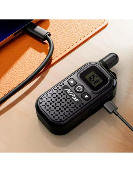 WALKIE TALKIE AVPOS COMM X25 + CABLE USB C 1YR GARANTIA