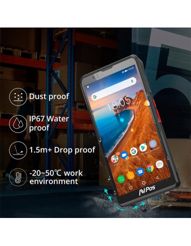 CAPTURADOR PDA AVPOS DC60 6 OCTA/4GB/64GB/NFC/2D/4G/FUNDA ANDROID