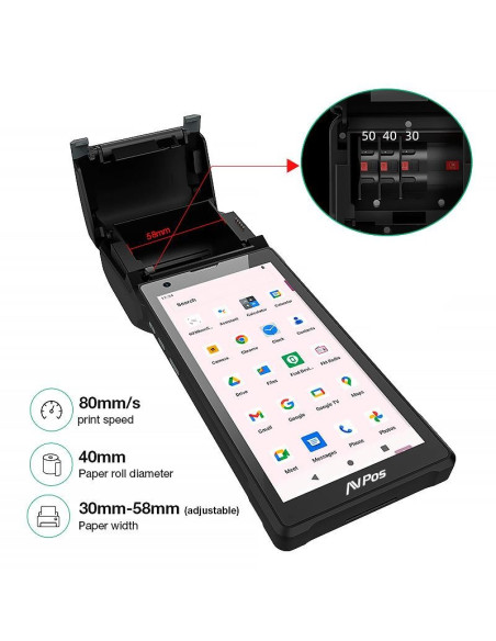 CAPTURADOR PDA IMPRESORA AVPOS TC600 6 OCTA/4GB/128GB/WIFI/BT/NFC/2D/4G