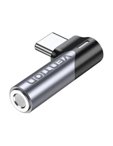 ADAPTADOR AUDIO VENTION USB-C/M - JACK 3.5MM/H ALUMINIO GREY/BLACK