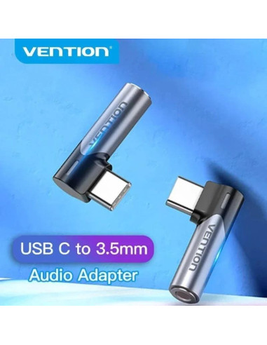 ADAPTADOR AUDIO VENTION USB-C/M - JACK 3.5MM/H ALUMINIO GREY/BLACK