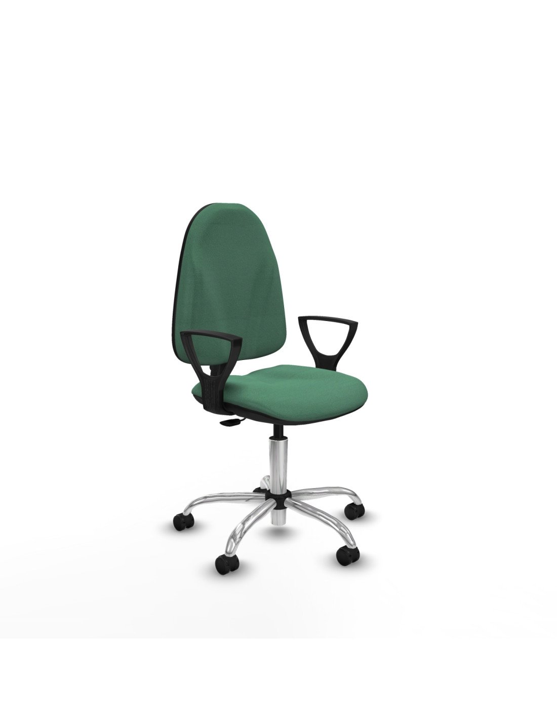 Piqueras y Crespo Algarra CP bali verde esmeralda brazos fijos base cromada ruedas engomadas 50mm