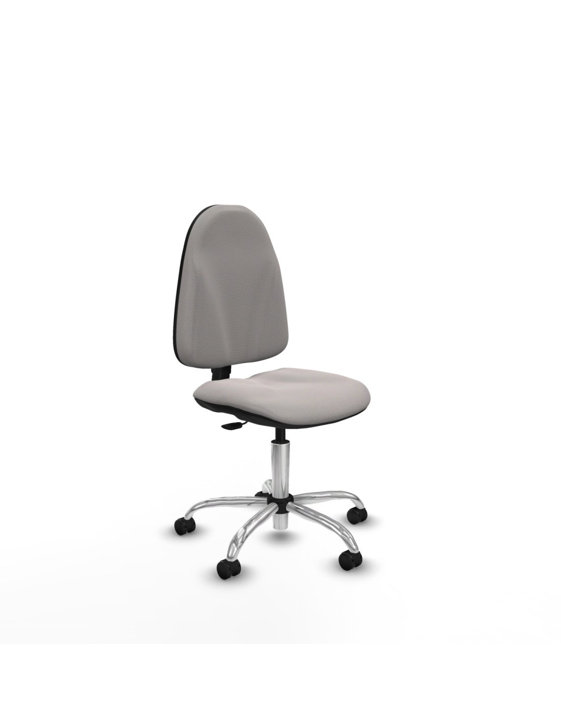 Piqueras y Crespo Algarra CP similpiel blanco  base cromada ruedas engomadas 50mm