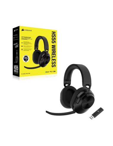 AURICULARES + MICROFONO CORSAIR HS55 GAMING HEADSET WIRELESS DB 7.1 BLACK