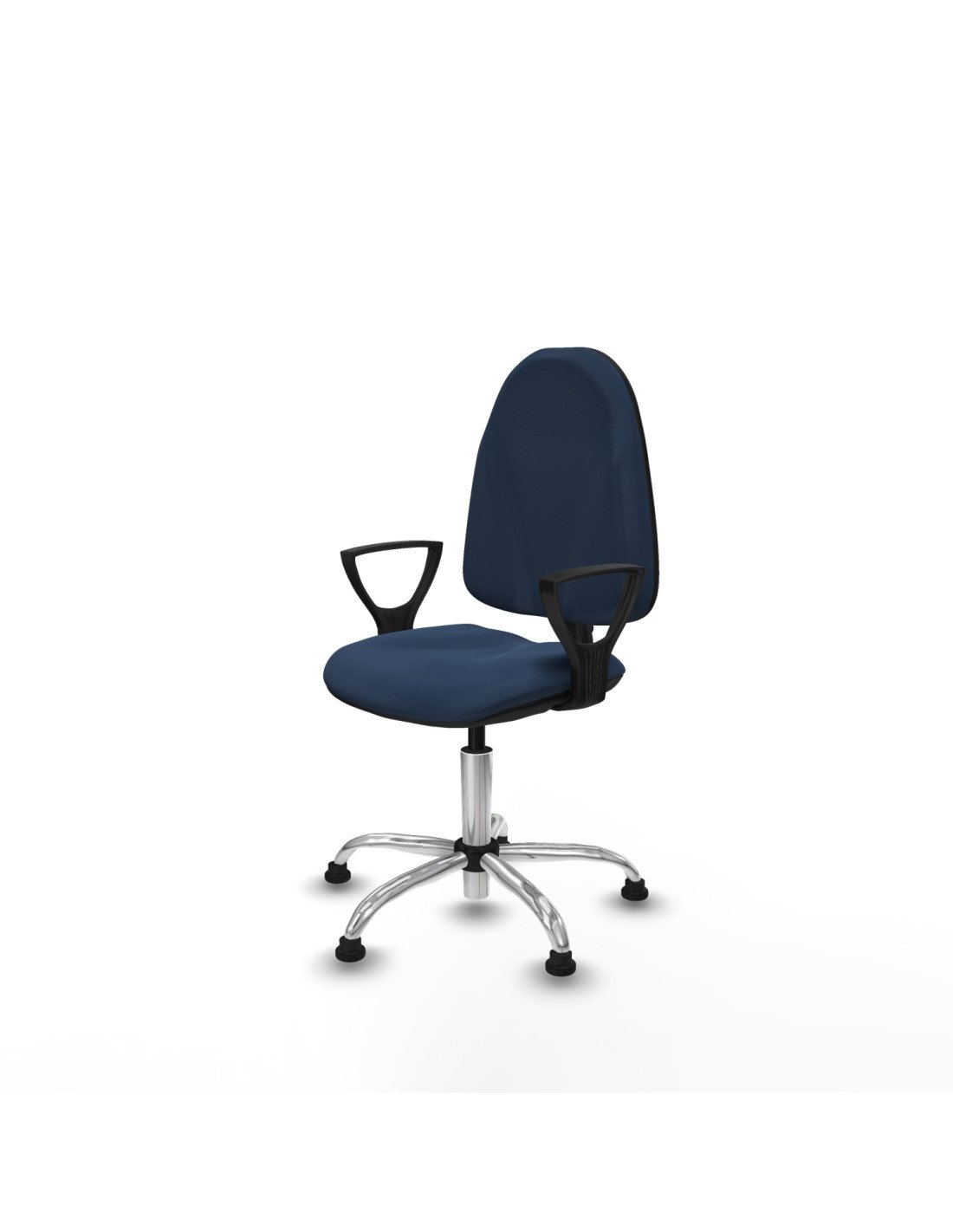 Piqueras y Crespo Algarra CP similpiel azul marino brazos fijos base cromada topes