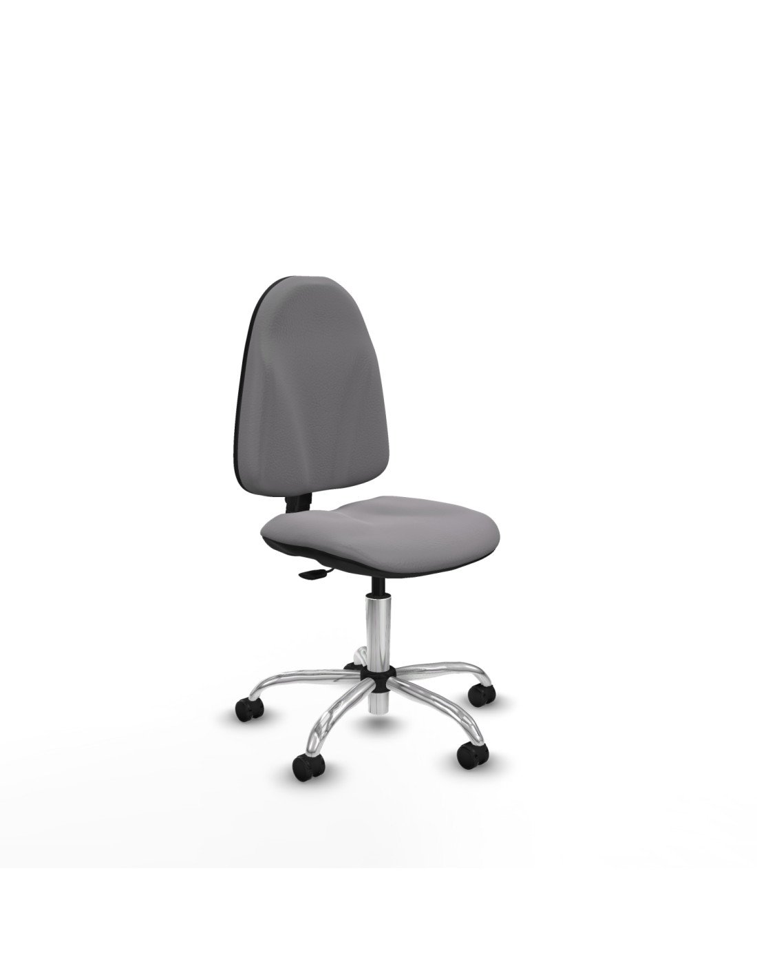 Piqueras y Crespo Algarra CP similpiel gris  base cromada ruedas autofrenantes 50mm