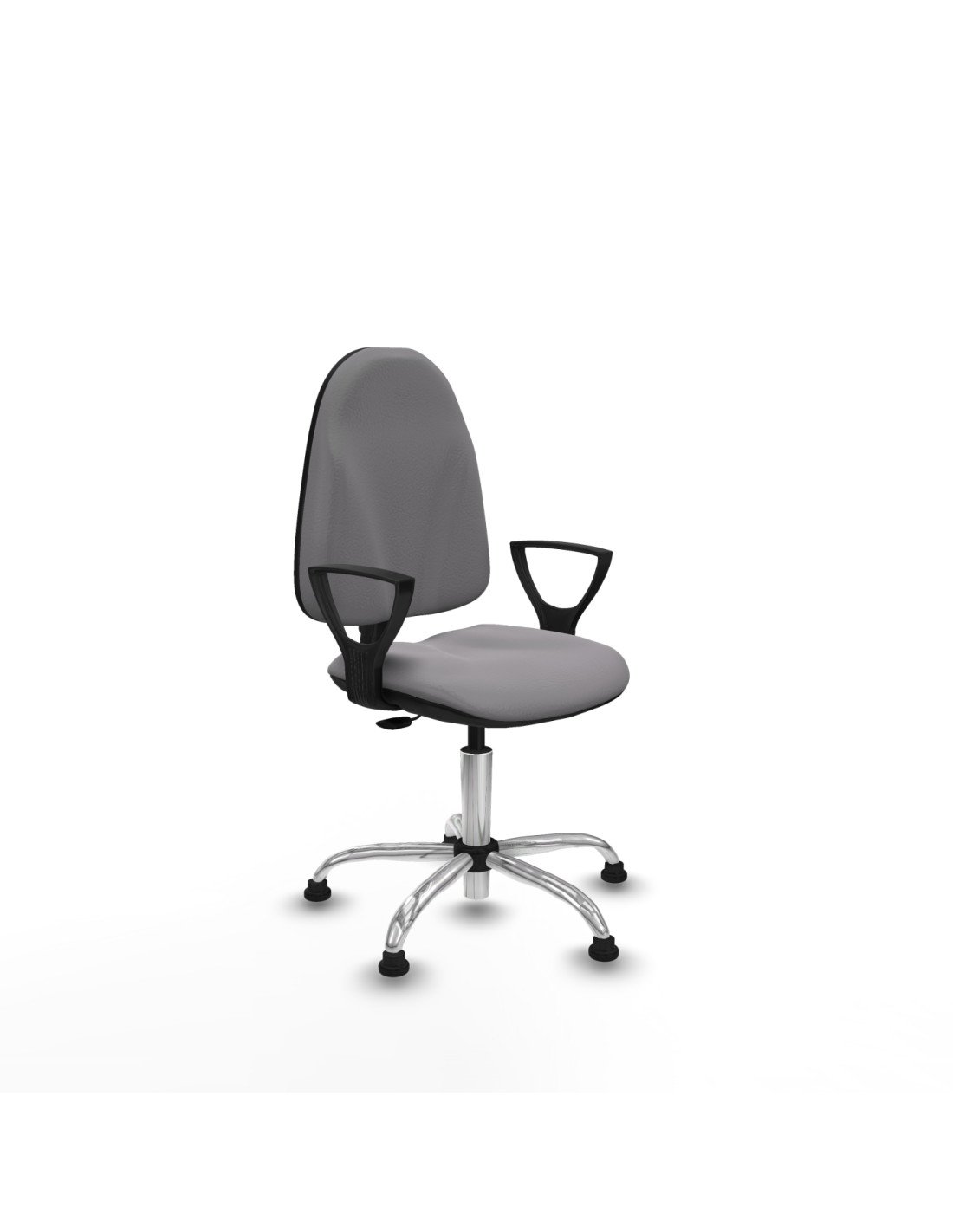 Piqueras y Crespo Algarra CP similpiel gris brazos fijos base cromada topes