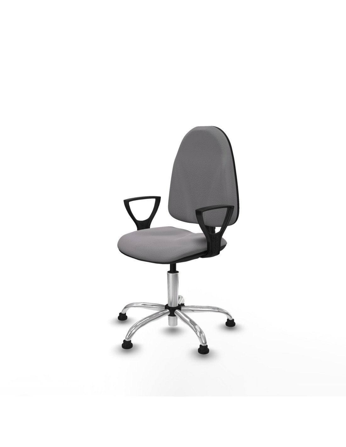 Piqueras y Crespo Algarra CP similpiel gris brazos fijos base cromada topes