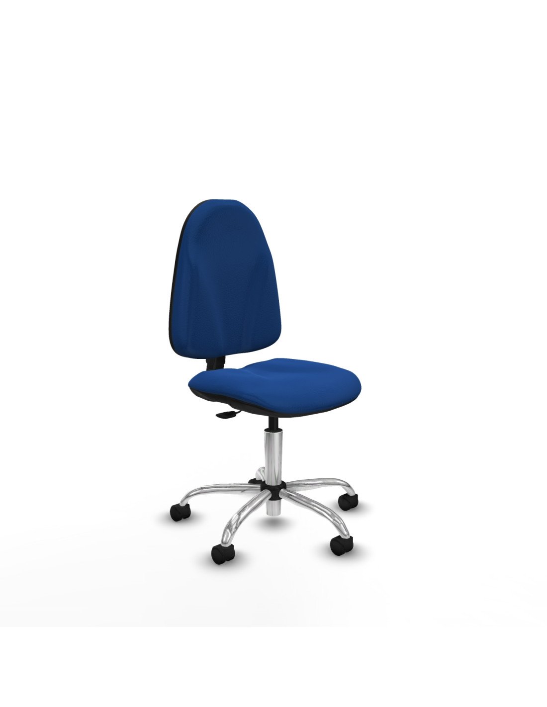 Piqueras y Crespo Algarra CP similpiel azul  base cromada ruedas nailon 50mm