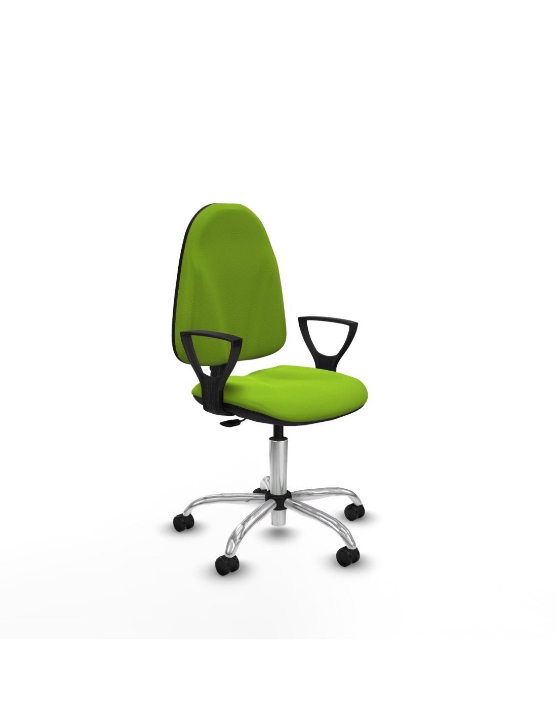 Piqueras y Crespo Algarra CP similpiel pistacho brazos fijos base cromada ruedas autofrenantes 50mm