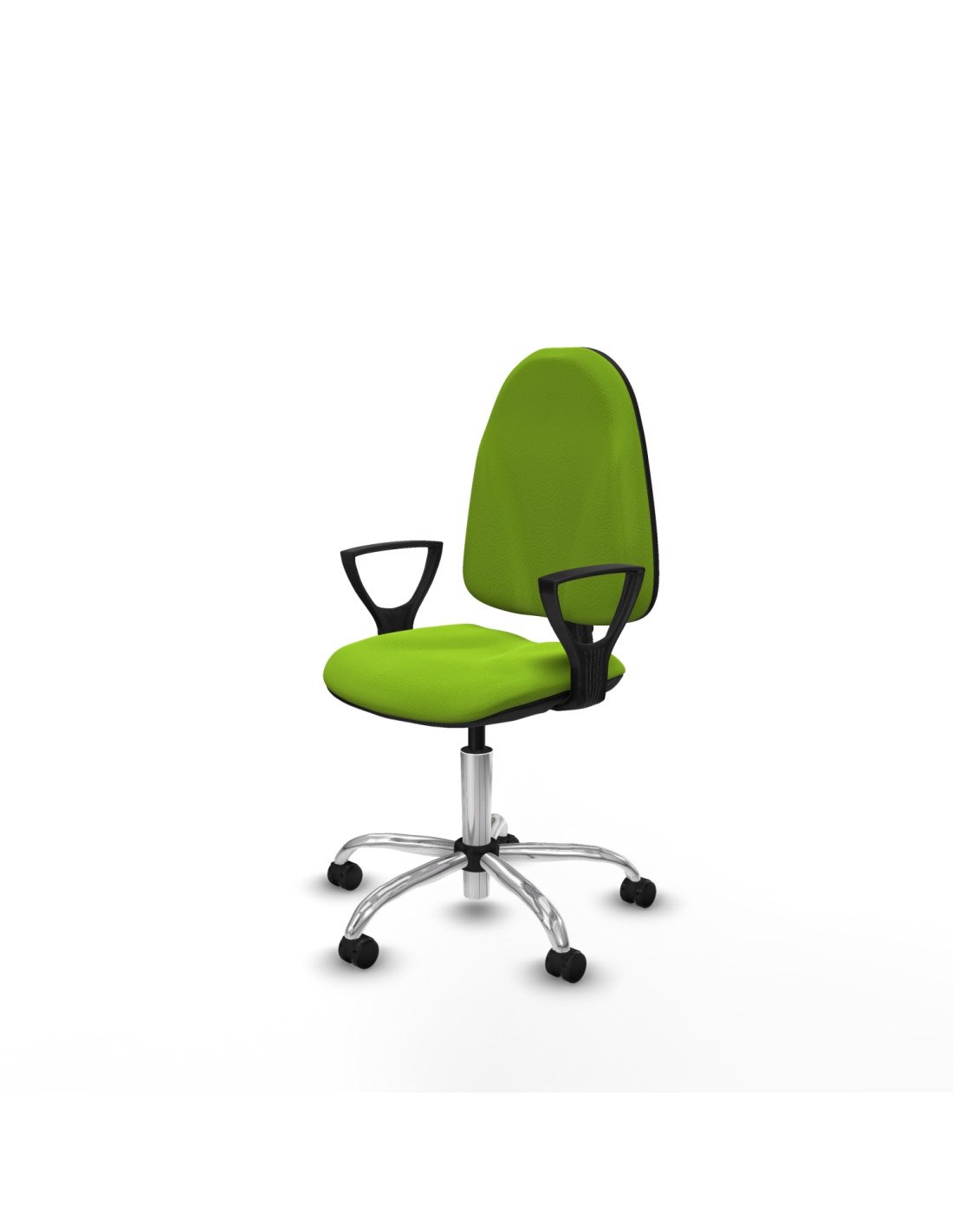 Piqueras y Crespo Algarra CP similpiel pistacho brazos fijos base cromada ruedas autofrenantes 50mm