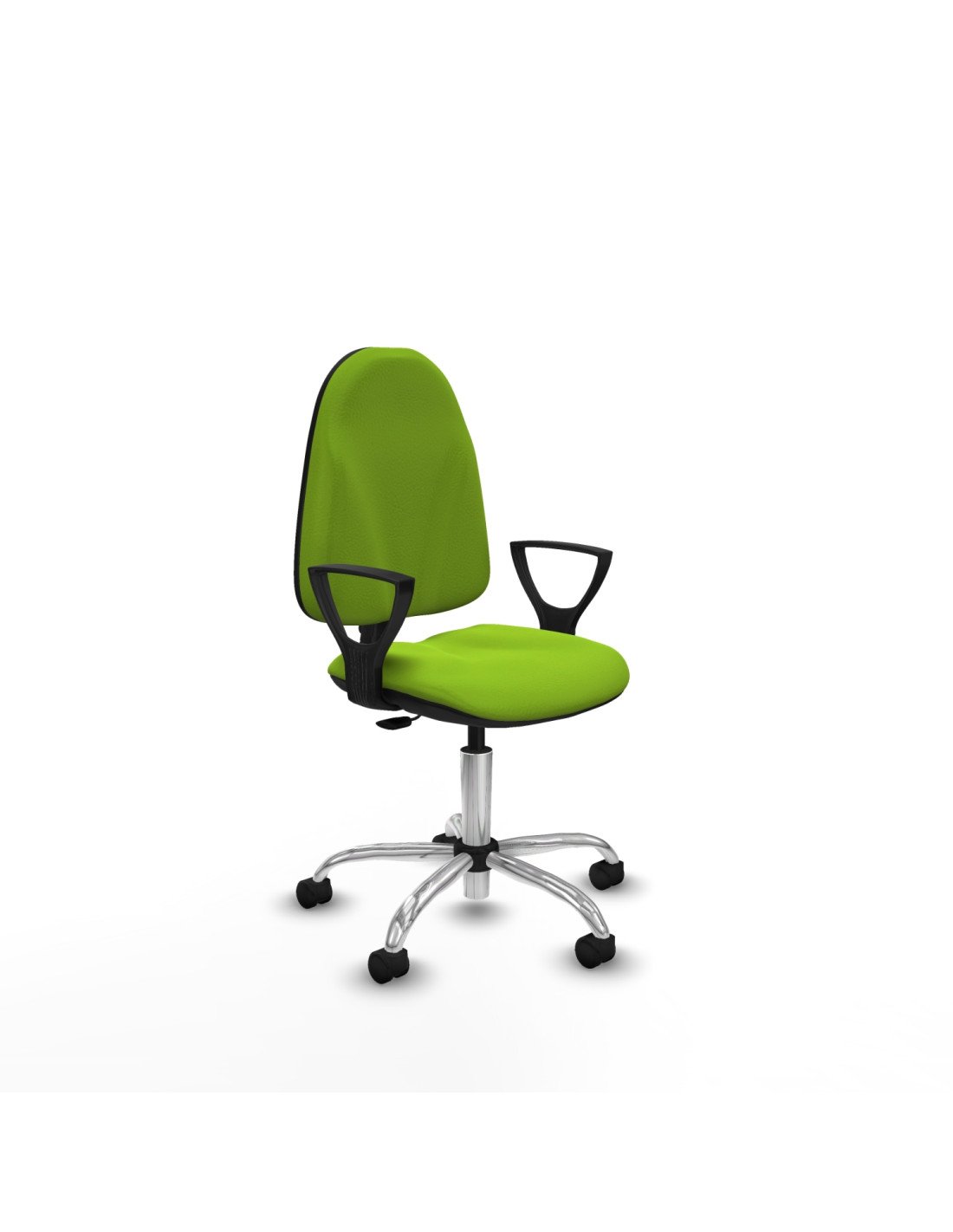 Piqueras y Crespo Algarra CP similpiel pistacho brazos fijos base cromada ruedas nailon 50mm