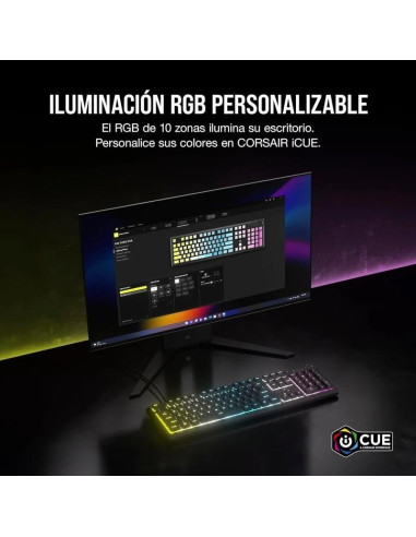 TECLADO GAMING CORSAIR K55 USB ICUE BLACK